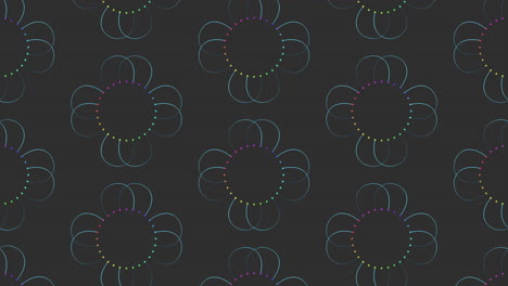 Colorful-symmetrical-circle-pattern-on-black-background