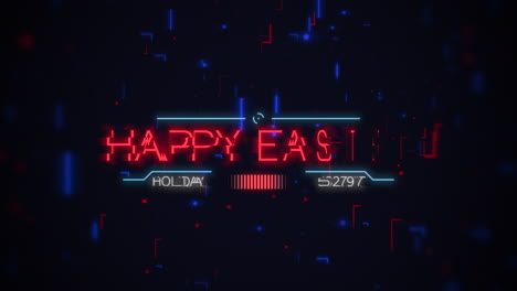 Stunning-neon-Happy-Easter-sign-in-vibrant-red-and-blue-with-abstract-background