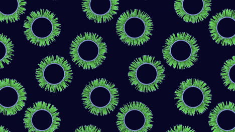 Mesmerizing-symmetry-floating-green-circles-on-black