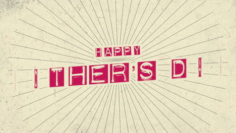Vintage-style-happy-Mothers-Day-text-with-distressed-look-on-beige-background,-illuminated-by-rays-of-light
