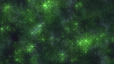 Vibrant-green-stars-illuminate-enchanting-dark-background