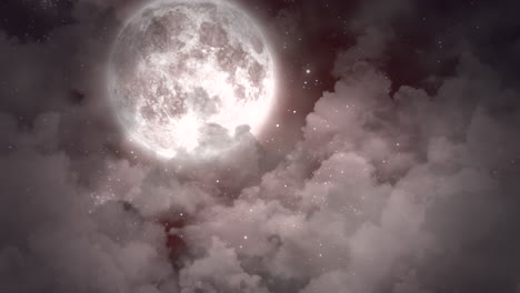 Majestuosa-Luna-Llena-Ilumina-El-Cielo-Nocturno-Estrellado-Con-Nubes-Brillantes