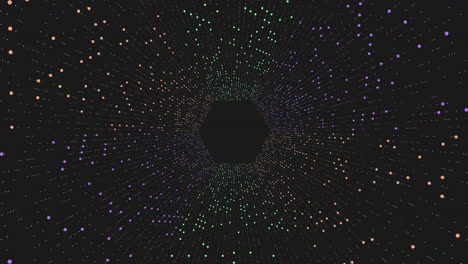 Leuchtend-Gefärbtes-Symmetrisches-Punktmuster-Auf-Schwarzem-Hintergrund