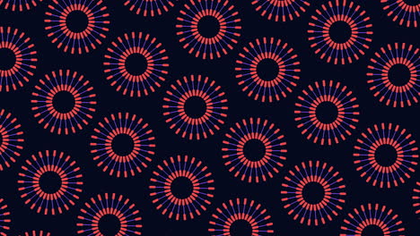 Glowing-blue-circles-seamless-pattern-on-black-background