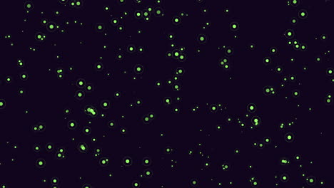 Glowing-green-dots-scattered-on-black-background