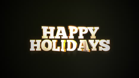 Stylish-and-festive-golden-Happy-Holidays-on-black-background