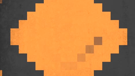 Pixeliges-Quadrat-Mit-Orangefarbener-Mitte,-Umgeben-Von-Schwarzen-Und-Weißen-Quadraten