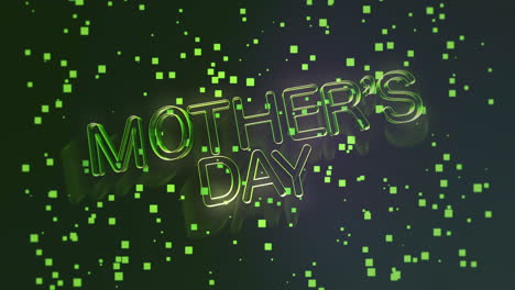 Futuristic-neon-green-Mothers-Day-text-on-black-background