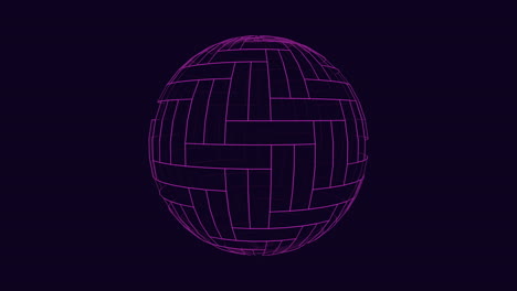 Patrón-De-Cuadrícula-Geométrica-Púrpura-En-Esfera-3d