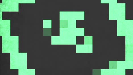 Pixel-Art-Gesicht,-Kreative-Mischung-Aus-Schwarzen-Und-Grünen-Quadraten