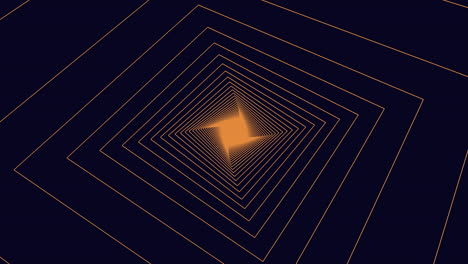 Auffälliges-Abstraktes-Design-In-Schwarz-Und-Orange-Mit-Zentralem-Quadrat-Und-Blitz
