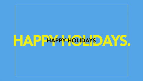 Cheerful-yellow-Happy-Holidays-on-a-blue-background