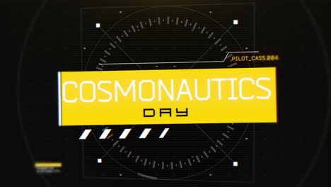 Día-De-La-Cosmonáutica-Con-Círculos-Hud-En-Pantalla-Digital