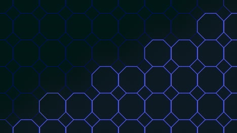 Sechseckiges-Gitter-Mit-Blauen-Linien-Schwarz-Und-Blau-Geometrisches-Muster