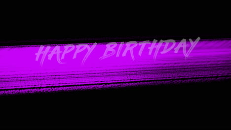 Glowing-neon-Happy-Birthday-greeting-in-purple-on-black-background