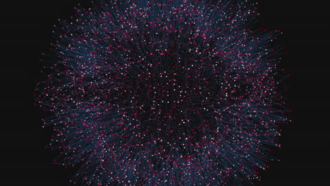 Lebendiges,-Spiralförmiges-Dynamisches-Muster-Aus-Roten-Und-Blauen-Punkten-Auf-Schwarzem-Hintergrund