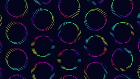 Vibrant-and-modern-circle-pattern-colorful-circles-overlapping-on-black-background