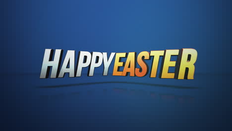 Easter-greeting-with-reflective-floating-words-on-blue-background