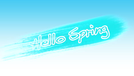 Hello-Spring-with-vibrant-blue-brush-stroke-greeting-the-arrival-of-spring