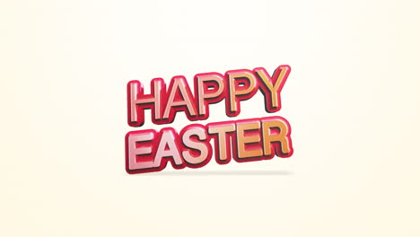 Colorful-Happy-Easter-greeting-card-with-diagonal-pattern-on-yellow-background