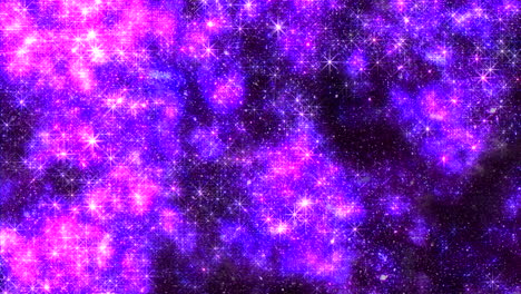 Kosmische-Pracht,-Leuchtend-Violetter-Und-Rosafarbener-Nebel-Mit-Verstreuten-Sternen