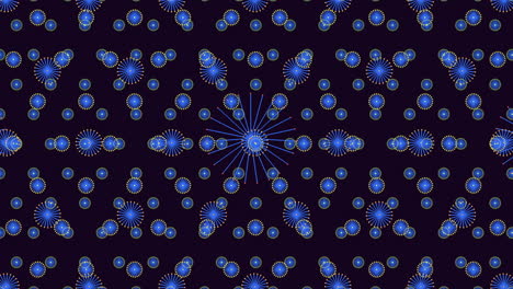Sinfonía-Que-Fluye-Patrón-De-Círculo-Azul-Y-Púrpura-Abstracto-Sobre-Fondo-Oscuro