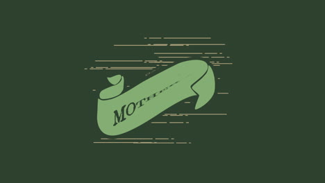 Mother's-day-gifts-retro-style-logo-with-green-ribbon