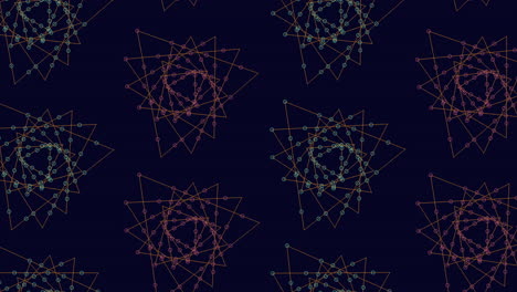 Mesmerizing-geometric-pattern-of-triangles-in-blue,-red,-and-yellow