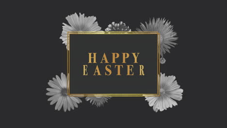Happy-Easter-floral-frame-on-black-background
