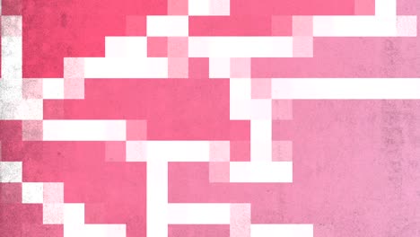 Collage-Dinámico-De-Cuadrados-Rosas-Y-Blancos,-Una-Fascinante-Disposición-De-Cuadrados-Que-Crean-Profundidad-Y-Movimiento.