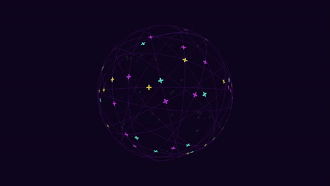 Kompliziertes-Netzwerk-Dunkles-Bild-Mit-Kreisförmigem-Muster-Aus-Linien-Und-Punkten