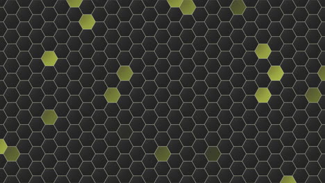 Sechseckiges-Muster-Aus-Schwarzen-Und-Gelben-Kreisen