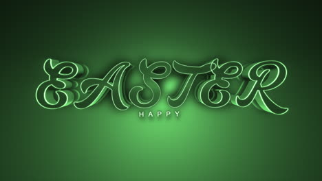 Glowing-green-3d-Easter-greeting-card-on-dark-background