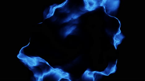 Glowing-blue-flame-on-dark-background