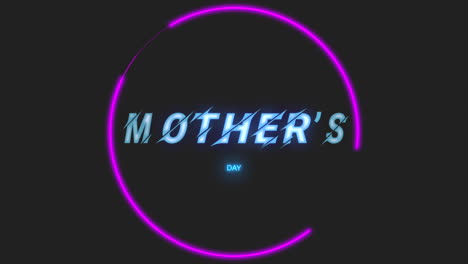 Glowing-purple-neon-light-with-Mother's-Day-word