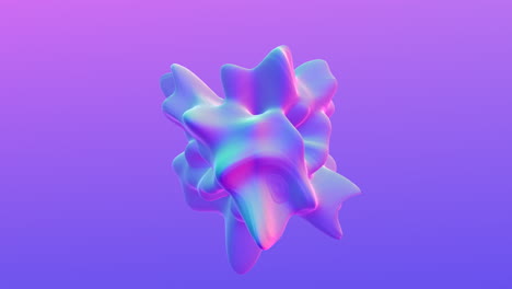 Leuchtende-Geometrische-3D-Form-In-Lila-Und-Blau