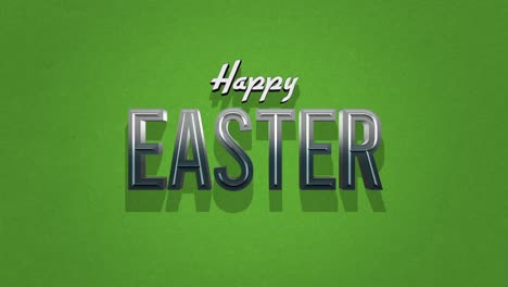 Shiny-metal-letters-on-festive-green-background-Happy-Easter
