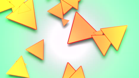 Triangular-oranges-arranged-in-circular-pattern-on-green-background