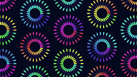 Symmetrical-circle-pattern-colorful-circles-on-a-black-background