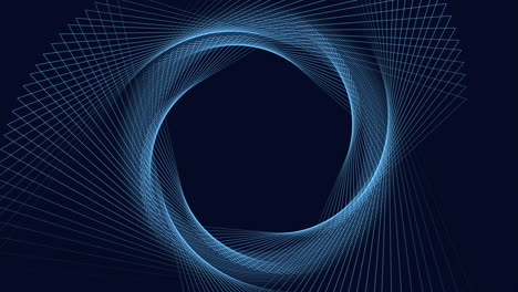 Abstract-blue-and-black-circle-with-interlocking-lines-on-background