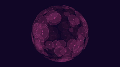 Esfera-3d-Simétrica-Con-Círculos-Verdes-Flotantes-Sobre-Fondo-Negro