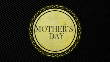 Elegant-Mothers-Day-logo-gold-circle-and-black-border-with-Mothers-Day-in-black-letters