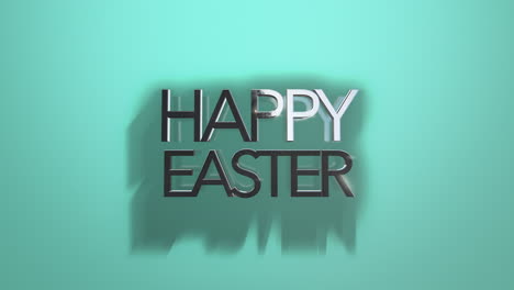 Shimmering-greeting-card-Happy-Easter-in-raised-metallic-letters-on-teal