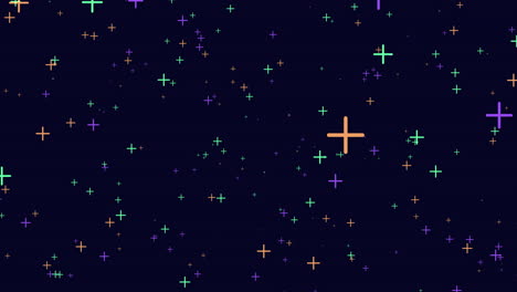 Colorful-star-cross-pattern-on-black-background