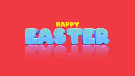 Colorful-Happy-Easter-text-on-stylized-red-background