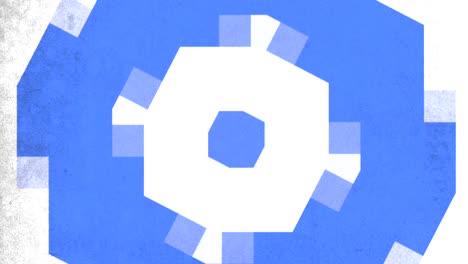 Modernes-Blau-weißes-Kreisförmiges-Muster-Mit-Zentralem-Quadrat