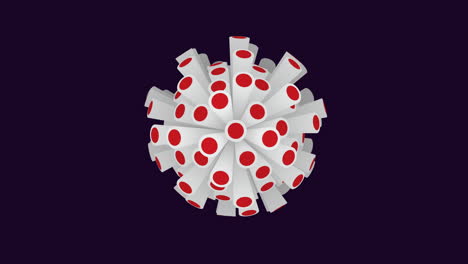Symmetrisches-Rosa-Und-Weißes-Tupfenmuster-Auf-Schwarzem-Hintergrund