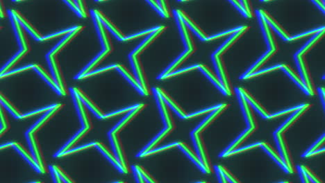 Neon-green-and-blue-star-pattern