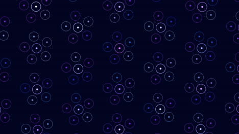 Blue-and-purple-circle-pattern-on-black-background