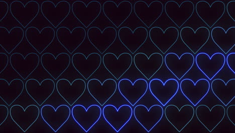 Komplizierte-Schwebende-Herzen-Schwarz-Und-Blau-Muster-Auf-Dunklem-Hintergrund